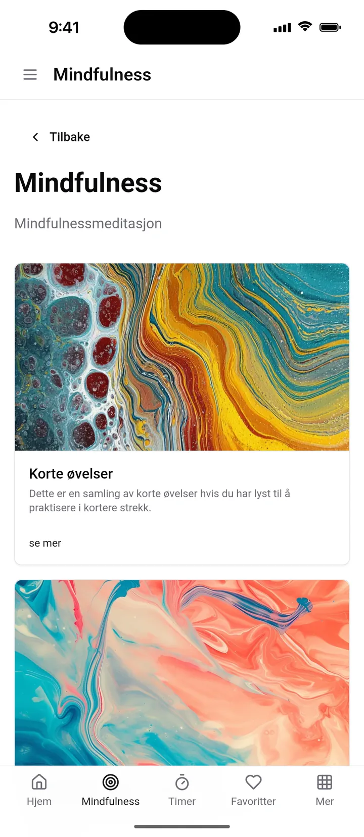Mindfulness-siden i Medio med samlingen «Korte øvelser»